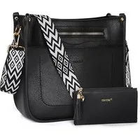 TANTOMI Umhängetasche Damen Handtasche mittelgroß Crossbody Bag Mit Geldbörse, Damen Tasche mit Verstellbar Breitem Schultergurt