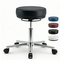 Versee Drehhocker Arbeitshocker Echtleder - höhenverstellbar, 150kg belastbar (Hocker für Büro und Home-Office), ergonomisch höhenverstellbar, 150kg belastbar