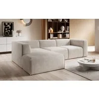 PROMETO Möbel Ecksofa FUEGO - weiches und bequemes Sofa aus Cord-Stoff
