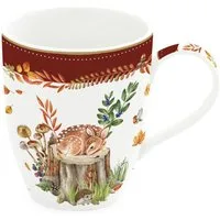 EasyLife Tasse Forest Dream, Porzellan, Spülmaschinengeeignet, Mehrfarbig, Reh, H: 10.5cm