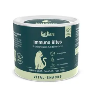 KatKare Vital Snacks Immuno Bites - Knusperkissen für das Immunsystem Deiner Katze mit Superfoods, wertvollen Aminosäuren, Antioxidantien und Omega-3 150 g