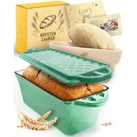 Krustenzauber Brotbackform Brotbackform Gusseisen Topf Brot Backen [inkl. Gärkorb]