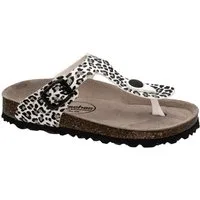 Fischer-Markenschuh Hawaii Zehentrenner aus Vegano (Lederimitat), mit Fleecefutter, Lederfußbett