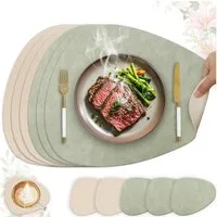 BlingBin Platzset 12 Stück Tischset,Tischsets und Untersetzer Rutschfest Wasserdicht, (1 Set, 12-St., 41 x 33 cm), sieht aus wie echtes Leder, fühlt sich an wie echtes Leder
