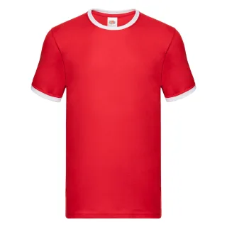 Fruit of the Loom - "Ringer 160" T-Shirt für Herren (Rot/Weiß)