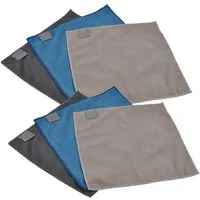 Macosa Home Spültuch Reinigungstuch Putz-Lappen Spüllappen Putzlappen Küchentuch Tuch, (6-tlg), 6er Set Mikrofaser Tücher Grau Petrol Spültuch Polyester Putztuch