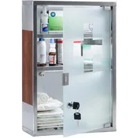 relaxdays Medizinschrank EMERGENCY Edelstahl XL (1-St)