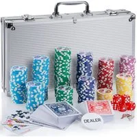 Goods+Gadgets Spiel Goods+Gadgets Profi Poker Set – Pokerkoffer mit 300–500 Chips Zuhause, Pokerset inkl. 300-500 Poker-Chips, Casino für Zuhause