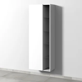Sanipa 3way Stauraumschrank mit 1 Tür und offenen Fächern, Weiß-Soft SM18043