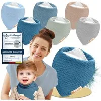 Mallie Lätzchen Musselin Lätzchen Baby im 6er oder 8er Set, (Als Bibs, Dreieckstuch Baby, Baby Lätzchen -, 6-St., Musselin Halstuch Baby, Musselintücher Baby und Babylätzchen), Sabberlätzchen Baby Halstücher Baby