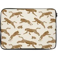 MuchoWow Laptop-Hülle Panther - Tiere - Beige - Braun - Muster 13.3 Zoll, Laptopsleeve, weiches Innenfutter zum Schutz Kratzern, Laptoptasche