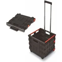 Spetebo Einkaufstrolley Einkaufs Trolley m. Rädern + Griff - 35 L, 35.00 l, Transport Box Wagen Korb faltbar