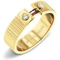 Tommy Hilfiger Fingerring STRIPES, mit Glasstein - Emaille