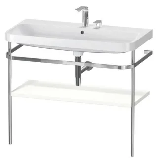 Duravit Happy D.2 Plus c-shaped Set mit Metallkonsole Weiß Supermatt 975x490x850 mm - HP4838E8484 HP4838E8484