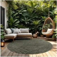 TT Home Teppich Diele, Esszimmer, Flur, Küche, Wohnzimmer, Außenbereich, Rund, Höhe: 10 mm, In-& Outdoorteppich Wetterfest Balkon Schlafzimmer Boho Skandi Motiv U