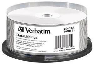 Verbatim DataLifePlus | 43750 | 25 x BD-R - 50 GB 6x