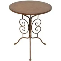 Levandeo® Gartentisch, Tisch Gartentisch H72cm Beistelltisch Rund Garten-Deko Eisen Rostdeko