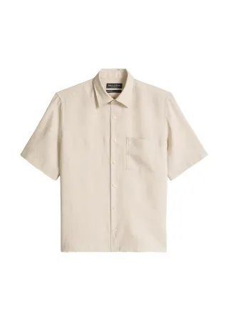 Marc OPolo Casual - Kurzarm-Hemd regular Light Oat - Gr. - XXL