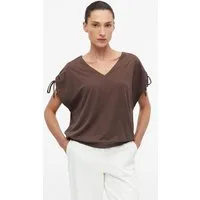 s.Oliver Kurzarmshirt T-Shirt Shirt aus Viskosemix mit regulierbarer Schulter und Schmuckperlen
