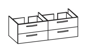 Artiqua 300 Waschtischunterschrank für MMDWT, Weiß Hochglanz, 300-WU2L-1-15-7016-68 300-WU2L-1-15-7016-68