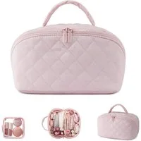 Zaewry Kosmetiktasche Damen Kosmetiktasche, Umfangsreich Kapazität Reise Make-up Tasche, Schlichter Optik Tragbarer Make-up Tasche,Weit geöffnete Tasche
