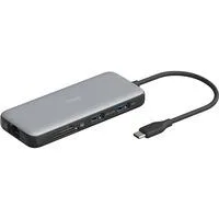 8 Port USB-C Docking Station, Dockingstation grau/schwarz