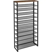 Hoobro Schuhregal 12-stöckiges Schuhablage, Schuhschrank hoch, für 35-45 Paar Schuhe