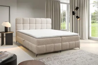 Boxspringbett Bett Schlafzimmerbett SOPHIE 120x200cm Stoff Rolf Beige