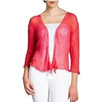 Caspar Strickjacke STJ022 angenehm leichter Damen Sommer Bolero mit 3/4 Arm