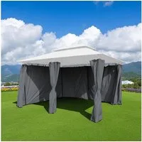 Spetebo Pavillonseitenteil 2-teiliges Seitenwand Set für Pavillon anthrazit mit Reisverschluss, 400x197 cm, für Pavillon) Anzahl, [1-St. Stück, mit Einhänge-Laschen