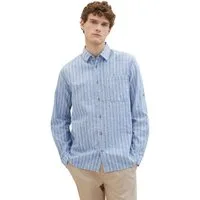 TOM TAILOR Langarmhemd COMFORT COTTON LINEN (1-tlg)