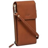 Benthill Geldbörse Damen Handy Umhängetasche Echt Leder RFID Portemonnaie Frauen Vintage, RFID-Schutz Kartenfächer Handy-Fach Umhängegurt