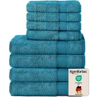 Komfortec Handtuch Set aus 100% Baumwolle, 4 Handtücher 50x100 cm und 4 Badetücher 70x140 cm, Frottee (Packung, 8-St), Duschtücher & Badehandtuch, Weich, Towel, Groß