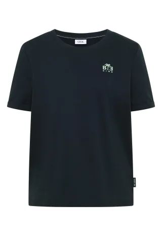 CECIL - T-Shirt mit Rundhals und Print-Detail palm breeze green - Gr. - L