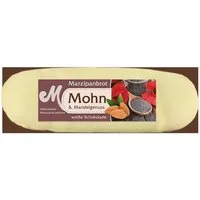 Odenwälder Marzipankonditorei Süßigkeit, Odenwälder Marzipan Brot Mohn Edelmarzipan mit weißer Schokolade 100g