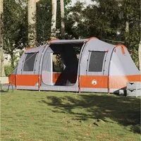 furnicato Faltzelt Camping Tunnelzelt 472x245x192 cm Grau-Orange, (1 tlg)