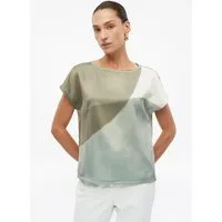 s.Oliver Kurzarmshirt T-Shirt Fließendes T-Shirt aus Materialmix