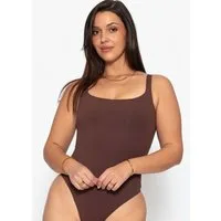 SASSYCLASSY Shaping-Body Bodysuit Soft Shapewear für Damen Elastischer Body in leichtem Formeffekt mit tiefem Rücken und String
