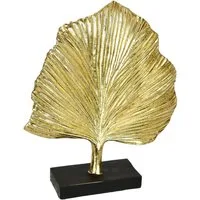 I.GE.A. Dekofigur Ginkgo Blatt Statue (1 St), Ornamente Skulptur Dekoration Figuren Geschenkidee, gold