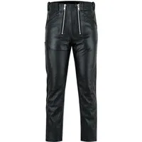 BOHMBERG Lederhose HerrenZimmermannshose, Zunfthose echtes Rinds Leder, Schwarz