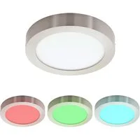 EGLO LED Deckenleuchte, LED-Leuchtmittel fest verbaut, Kaltweiß, Warmweiß, Neutralweiß, Tageslichtweiß, Farbwechsel, RGB LED Decken Lampe Wohn Zimmer Strahler Flur Leuchte