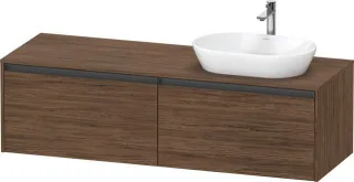 Duravit Ketho.2 Konsolenwaschtischunterbau wandhängend Nussbaum dunkel Matt 1600x550x459 mm - K24889 K24889R21210000