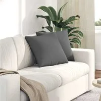 vidaXL Sofakissen, Sofakissen 2 pcs Dunkelgrau 45 x 45 cm Stoff