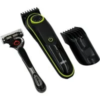 Braun Bartschneider BT3941TS Akku/Netz Barttrimmer mit Gillette Rasierer und Kulturtasche