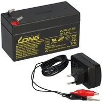 Akkuman.de AGM BLEI AKKU BATTERIE 12V 1,2Ah + LADEGERÄT Bleiakkus