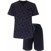 M.E.Q. Shorty Herren Pyjama Schlafanzug kurz (2 tlg) Baumwolle
