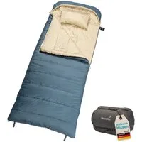 Skandika Deckenschlafsack Oppdal Schlafsack für Erwachsene, Camping, Kompakt, leicht, rechteckig (Wärmeisolierender Stoffsteg gegen Kältebrücke, Innentasche mit Klett), bis 7 °C, 230 × 90 cm, 3 Jahreszeiten, Outdoor, Wandern, Tragetasche