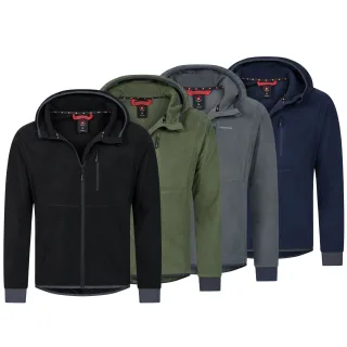 Höhenhorn Apennin Herren Leichter Fleece Hoodie Sweatshirt Full Zip Microfleece 3XL Schwarz