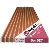 LP projekt Wellplatte Dach Kunststoff – Wetterfest & Langlebig für Überdachung, 1,2 mm, 5,27 m², (5-St., Einzelplatte oder 1er-/5er-/10er-Set), 90x117 cm Welldachplatten Transparent – Ideal für Carport & Garten