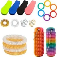 FELIXLEO Massageball 20 Stück Anti Stress Set mit Akupressur Ringen und Bällen, 20-tlg.